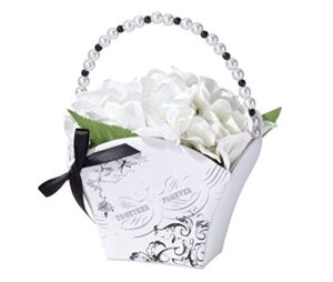 lillian rose vintage black and white flower girl basket