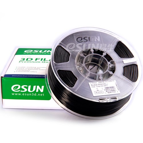 eSUN 1.75mm Black ABS 3D Printer Filament 1kg Spool (2.2lbs), Black
