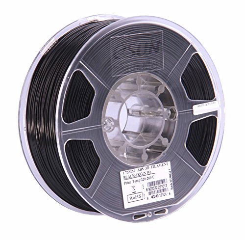 eSUN 1.75mm Black ABS 3D Printer Filament 1kg Spool (2.2lbs), Black