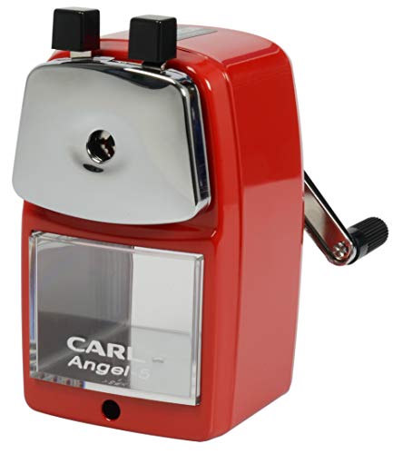 CARL Angel Manual Pencil Sharpener, Red