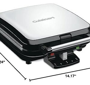 Cuisinart 4-Slice Belgian Waffle Maker, Stainless Steel/Black, WAF-150P1