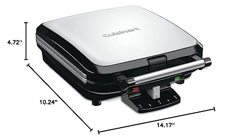 Cuisinart 4-Slice Belgian Waffle Maker, Stainless Steel/Black, WAF-150P1