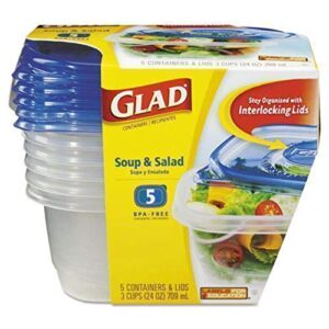 glad - gladware soup and salad food storage containers 24 oz. s/ctn 'product category: breakroom and janitorial/food service supplies'