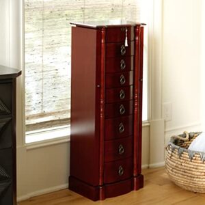 Hives and Honey Francesca Standing Armoire Jewelry Cabinet, Antique Cherry