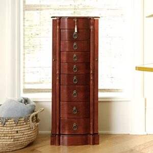 Hives and Honey Francesca Standing Armoire Jewelry Cabinet, Antique Cherry