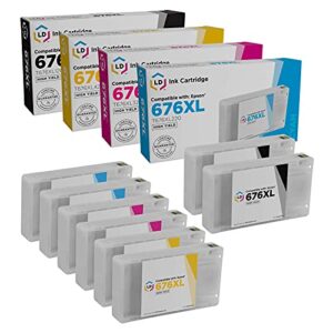 ld products remanufactured ink cartridge replacement for epson 676xl t676xl high yield (2 black, 2 cyan, 2 magenta, 2 yellow, 8-pack) workforce wp-4020 wp-4530 wp-4540 wp-4010 wp-4023 wp-4090 wp-4520
