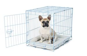 carlson blue secure and compact single door metal dog crate, small