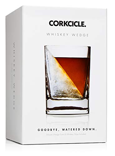 Corkcicle Premium 9 oz Double Old Fashioned Whiskey Glass with Silicone Ice Mold, Perfect for Chilling Whiskey, Bourbon, Tequila, and Scotch