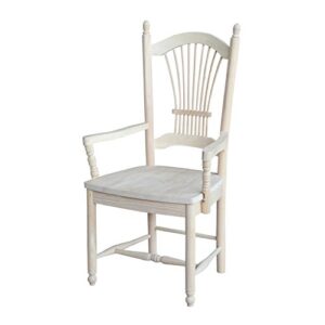 international concepts sheaf back arm chair, unfinished