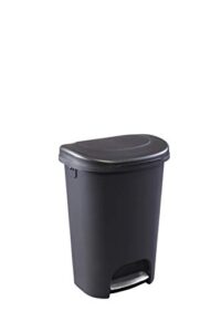 rubbermaid classic step-on lid trash can for home, kitchen, and bathroom garbage, 13 gallon, black