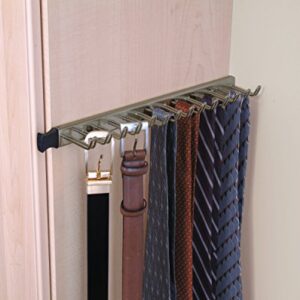 ClosetMaid 38053 14-Hook Tie & Belt Rack, Nickel, 15 x 2.75 x 0.88 inches