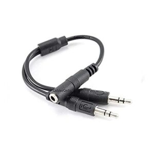 cablesonline 3.5mm trrs 4-position female to dual 3-position 3.5mm trs male headset splitter adapter (ip-ay12c)