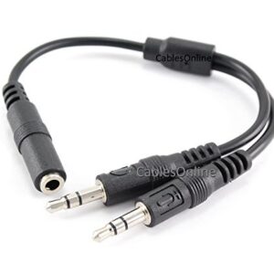 CablesOnline 3.5mm TRRS 4-Position Female to Dual 3-Position 3.5mm TRS Male Headset Splitter Adapter (IP-AY12C)