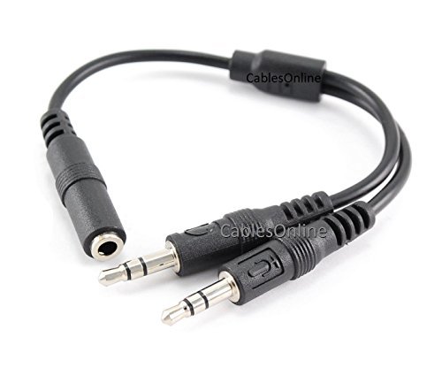 CablesOnline 3.5mm TRRS 4-Position Female to Dual 3-Position 3.5mm TRS Male Headset Splitter Adapter (IP-AY12C)