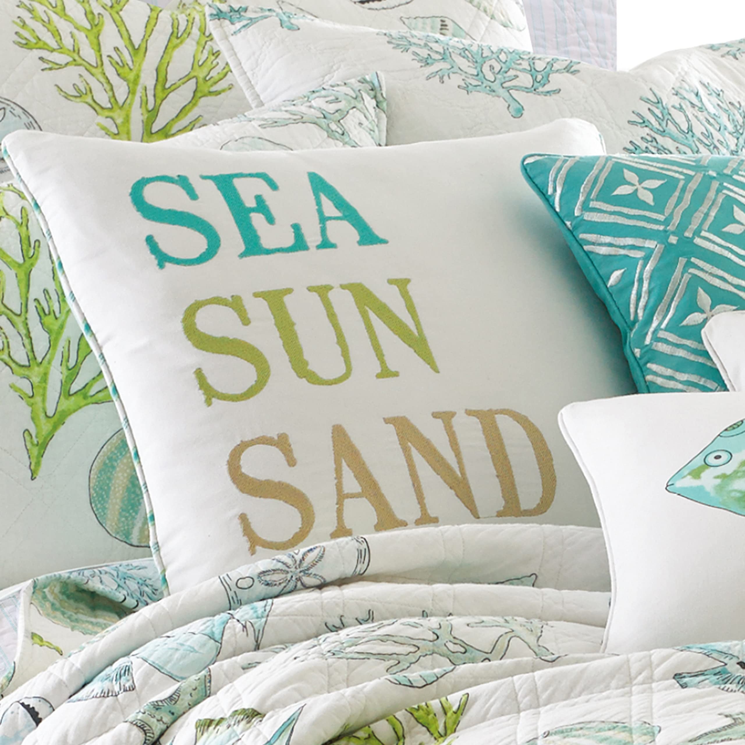 Levtex Home - Biscayne Sea Sun Sand Pillow White