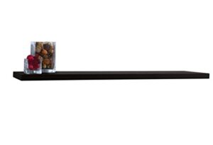 inplace shelving, black, 9084674 slimline floating wall mountable shelf with invisible brackets, 47.24 inch wide by 7.75 deep by 1-inch high, 47.24 in w x d x 1 in h