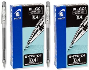 pilot g-tec-c ultra fine black 0.4mm rollerball pen 2 dozen [office product]
