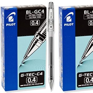 Pilot G-Tec-C Ultra Fine Black 0.4mm Rollerball Pen 2 Dozen [Office Product]