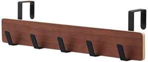 yamazaki home ply over the door hooks - hanging coat rack, wood, over-the-door, minimal assembly req. brown small