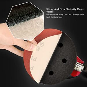 ZFE Random Orbital Sander 5" & 6" Pneumatic Palm Sander with Extra 5" Backing Plate, Sponge Polishing Pads, Sandpapers Low Vibration and Heavy Duty for Wood, Composites, Metal