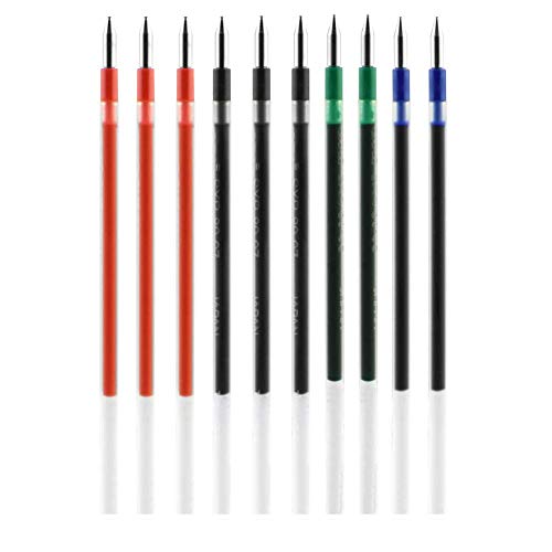 Mitsubishi Pencil Jet Stream Multicolor Ballpoint Pen 0.5mm Refill Core Free Set of 10 (Black, Red, Blue, Green) SXR-80-05