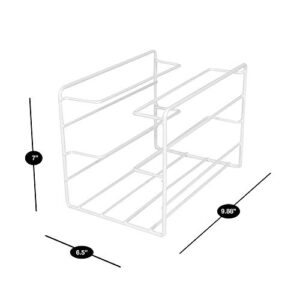 Smart Design 3-Tier Kitchen Foil Wrap Holder Organizer - Steel Metal Wire - Rust Resistant Finish - Pantry, Under Sink, Cabinet Organization - Kitchen (9.9 x 7 Inch) [White]