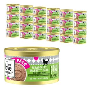 "i and love and you" naked essentials canned wet cat food - grain free, rabbit recipe, 3-ounce, pack of 24 cans