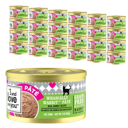 "I and love and you" Naked Essentials Canned Wet Cat Food - Grain Free, Rabbit Recipe, 3-Ounce, Pack of 24 Cans