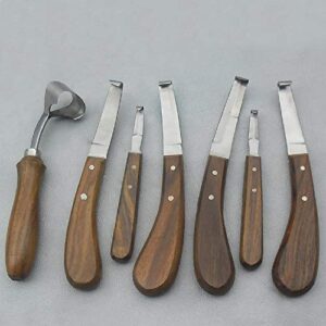 hoof knife set 7 hoof knives wide & narrow blade double edge