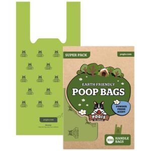 pogi's pet supplies poop bags - 300 dog poop bags with easy-tie handles - scented, leak-proof, earth-friendly poop bags for dogs