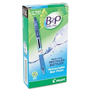 Pilot - B2P Bottle-2-Pen Recycled Retractable Ball Point Pen, Blue Ink, 1mm, Dozen 32801 (DMi DZ