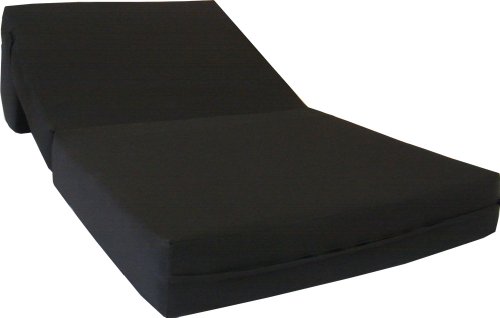 D&D Futon Furniture Sleeper Chair Folding Foam Bed, Couch, High Density1.8 lbs, 70 x 36 x 6, Black