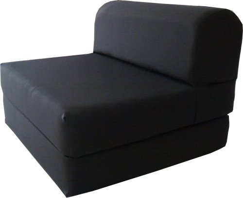 D&D Futon Furniture Sleeper Chair Folding Foam Bed, Couch, High Density1.8 lbs, 70 x 36 x 6, Black