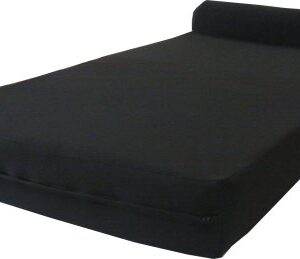 D&D Futon Furniture Sleeper Chair Folding Foam Bed, Couch, High Density1.8 lbs, 70 x 36 x 6, Black