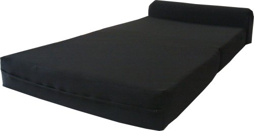 D&D Futon Furniture Sleeper Chair Folding Foam Bed, Couch, High Density1.8 lbs, 70 x 36 x 6, Black