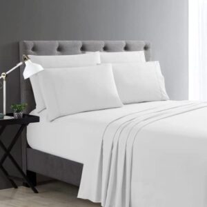 home collection micro caress luxurious sheet set, 90gsm 3 -piece twin with 1 additional pillowcase, white color