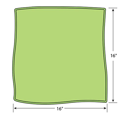 Microworks 2502-GREEN-DZ Microfiber Towel, 16" x 16", Green (Pack of 12)