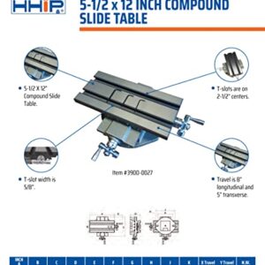 HHIP 3900-0027 5-1/2 x 12 Inch Compound Slide Table