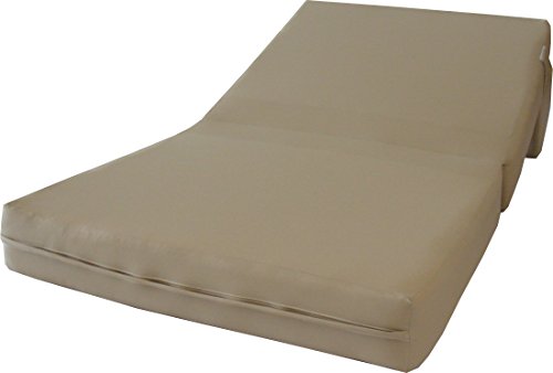 D&D Futon Furniture Twin Size Tan Sleeper Chair Folding Foam Bed 6 x 36 x 70, Studio Guest Beds Foam Density 1.8 lb