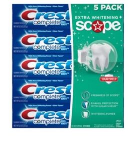 crest complete multienefit toothpaste extra whitening plus scope 8.2 oz (pack of 5)