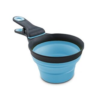 Dexas Popware for Pets Collapsible KlipScoop, 1 Cup Capacity, Gray/Blue