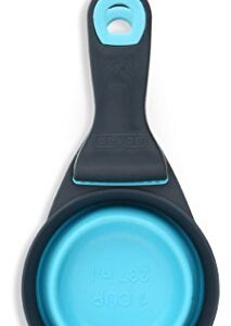 Dexas Popware for Pets Collapsible KlipScoop, 1 Cup Capacity, Gray/Blue