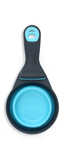 Dexas Popware for Pets Collapsible KlipScoop, 1 Cup Capacity, Gray/Blue