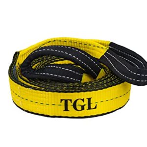 TGL 2 inch, 20 Foot Tow Strap with Reinforced Loops 10,000 Pound Capacity