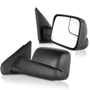 eccpp towing mirrors pair set replacement fit for 2003-2008 for dodge for ram 1500 2500 3500 truck power heated black manual side view mirrors