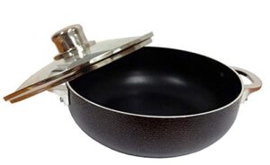 imusa usa nonstick dutch oven with glass lid 3.2-quart, bronzed