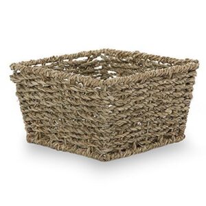 the lucky clover trading sea grass square utility, small basket, natural