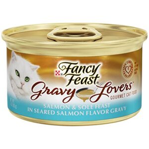 fancy feast gravy lovers salmon and sole feast in seared salmon flavor gravy 24 pack