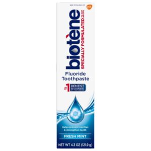 Biotene Dry Mouth Fluoride Toothpaste Fresh Mint Original 4.3 Oz. (2 Pack)