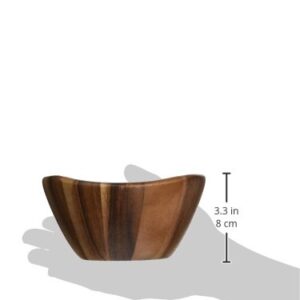 Lipper International Acacia 6 x 3 Wave Bowl Set of 4, 20 fl.oz., Brown